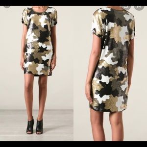 Worn once. Michael Kors sequin camo dress